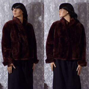 Vintage 50s Fur Jacket 1950s Dark Brown Starlet Retro Old Hollywood Size Medium